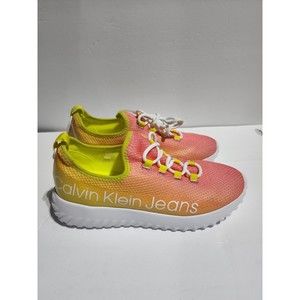 Calvin Klein Jeans Womens Womens Amory Casual Lace Up Sneakers YELLOW, Size 8.5M